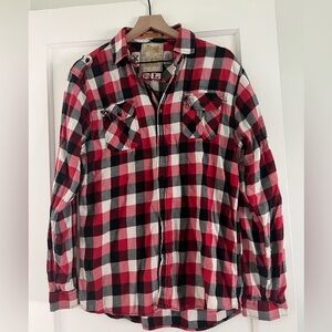 Sovereign Code Red and Black Plaid Shirt